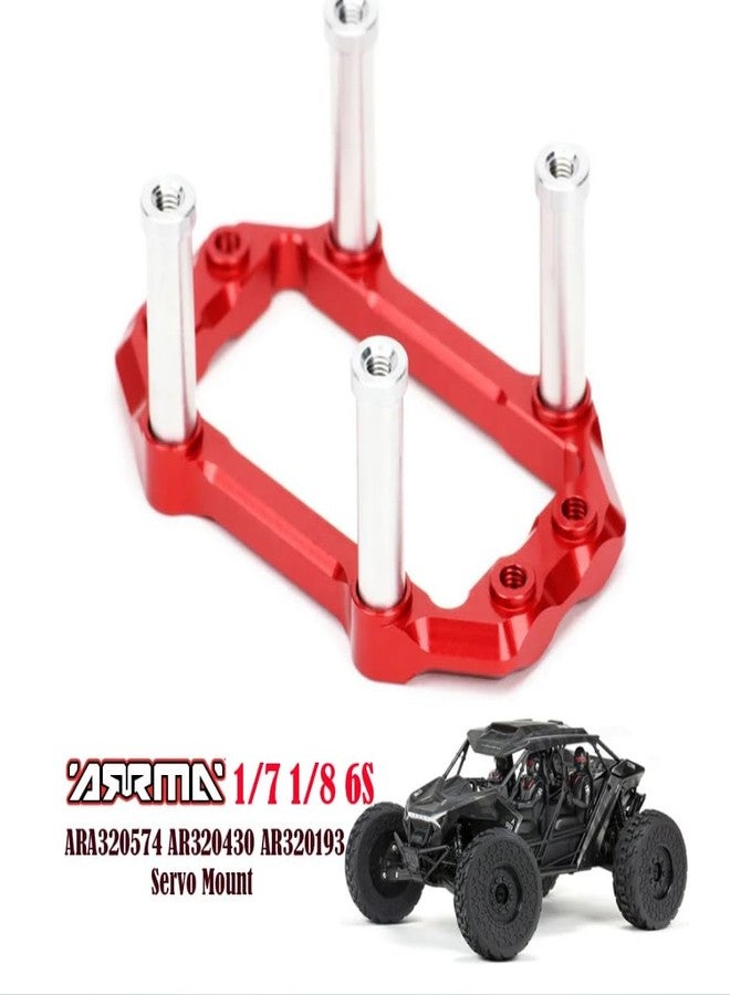 مجموعة حوامل سيرفو التوجيه المصنوعة من الألومنيوم لسيارات ARRMA Kraton Notorious Outcast Talion Typhon 6S بمقياس 1/8، وقطع غيار ترقية Mojave 6S بمقياس 1/7، بديل للرقم #ARA320574 AR320430 (أحمر) - Image 4